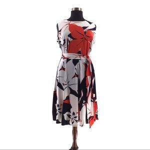 Shelby & Palmer Floral Print Fit and Flair Dress